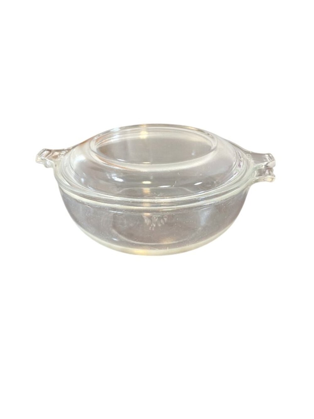 Vintage Pyrex 019 Clear Glass Mini Casserole Dish Lid 681C 20oz 600ml Round Bake